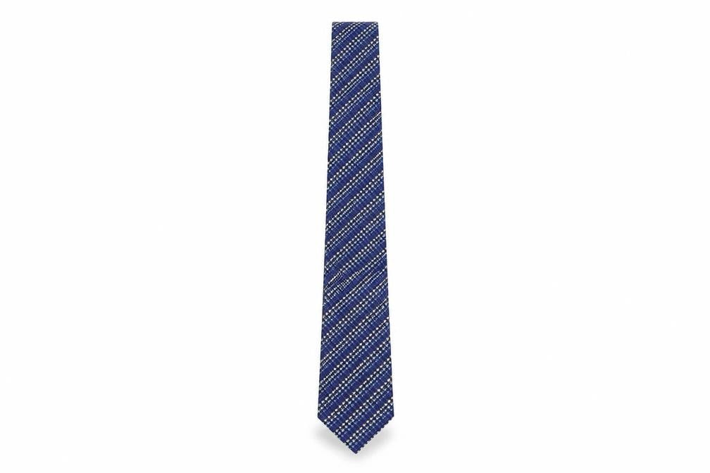 Lloyd Attree & Smith Mens Blue Geometric Polyester Pointed Tie One Size