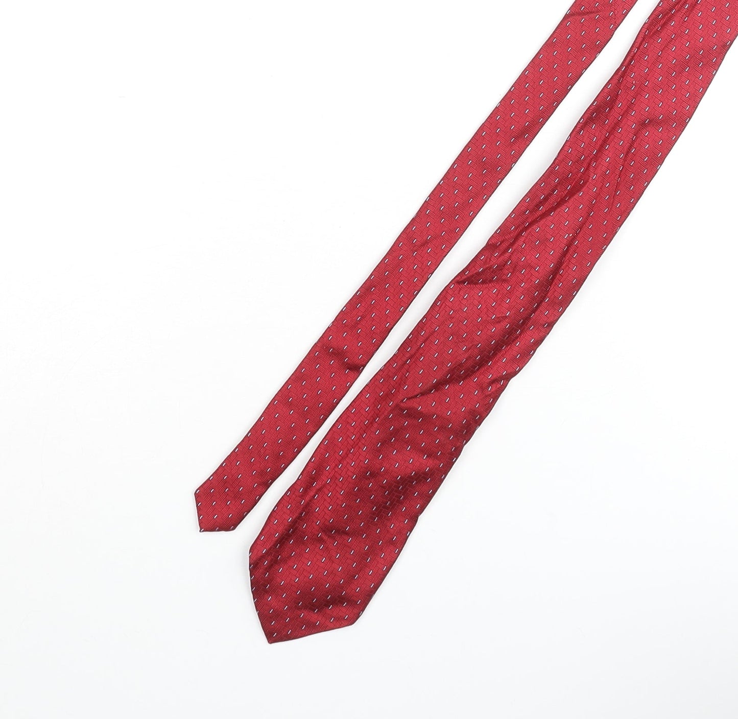 Frangi Mens Red Geometric Silk Pointed Tie One Size