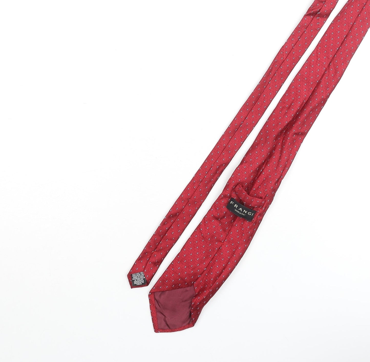 Frangi Mens Red Geometric Silk Pointed Tie One Size