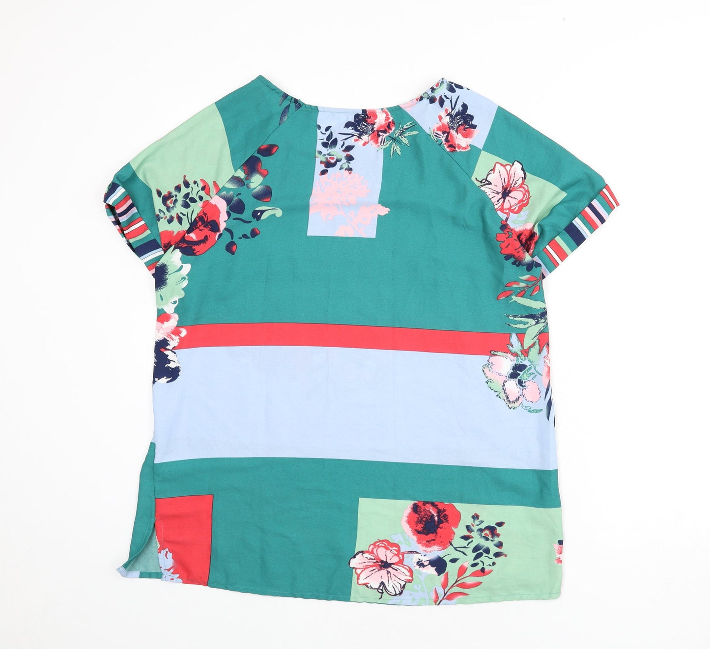 bpc Womens Multicoloured Geometric Polyester Basic Blouse Size 16 Round Neck - Floral, Stripe, Colour Block