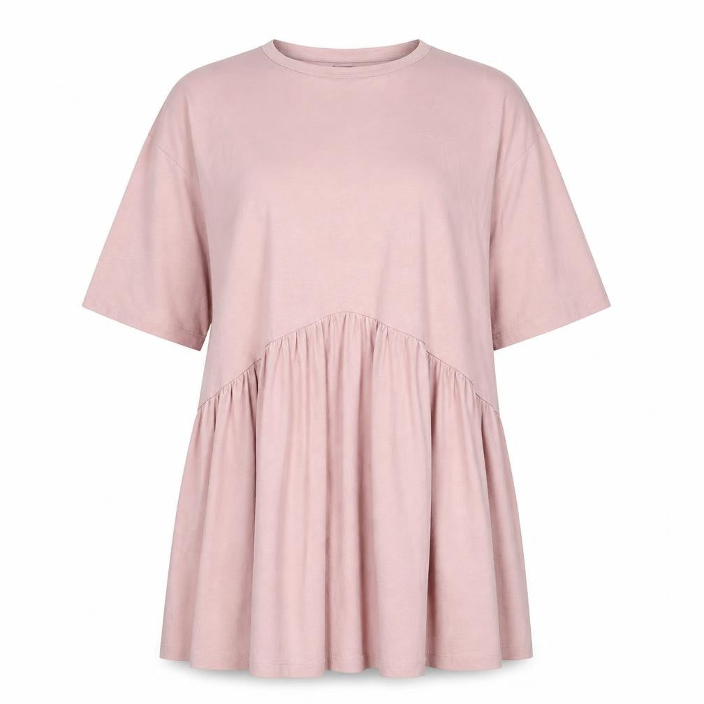 Front view of ASOS women’s pink 100% cotton a-line, size UK 10, round neck pullover