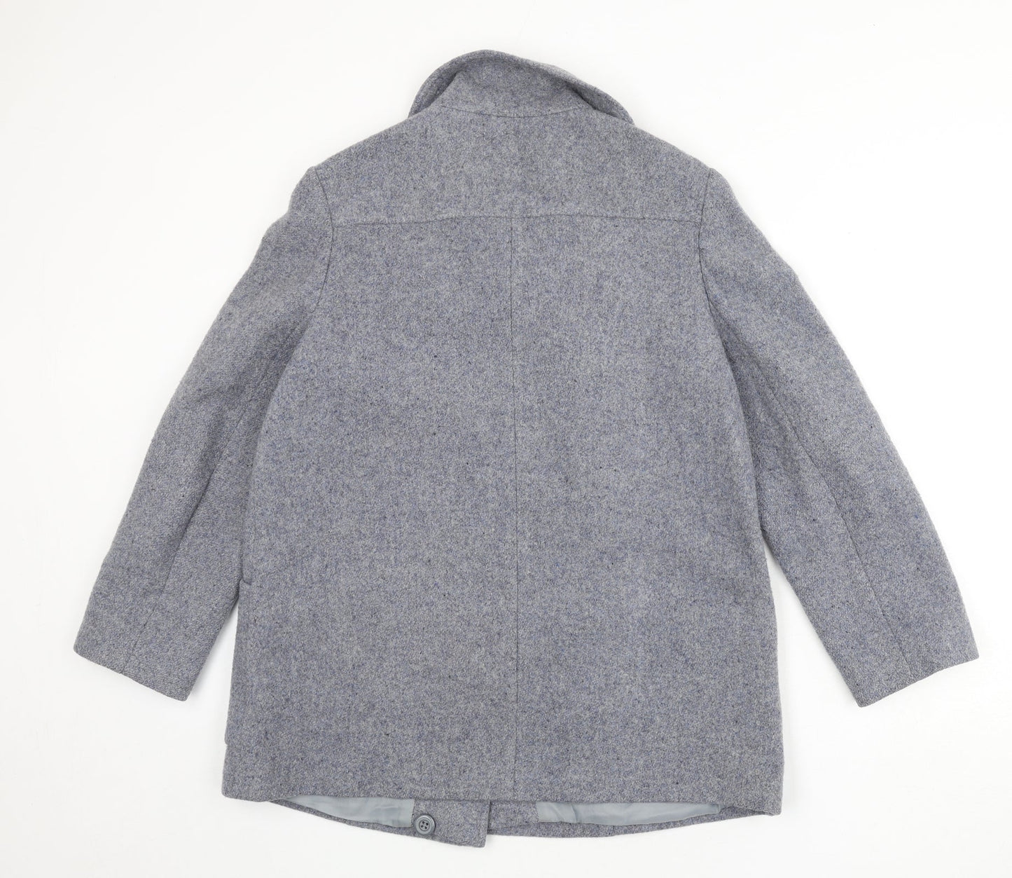 Littlewoods Womens Grey Overcoat Coat Size 14 Button
