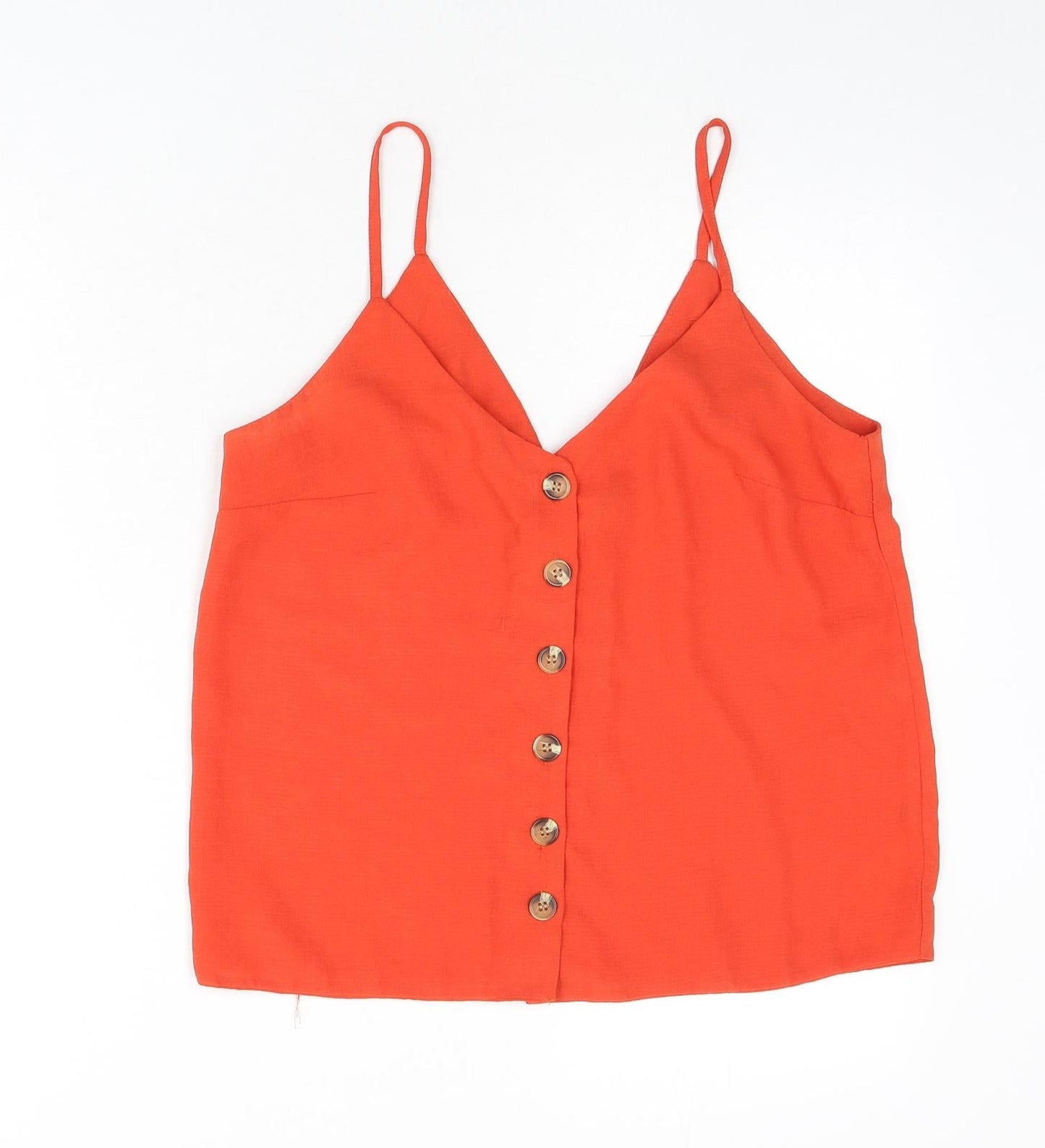 New Look Womens Red Polyester Camisole Tank Size 10 V-Neck