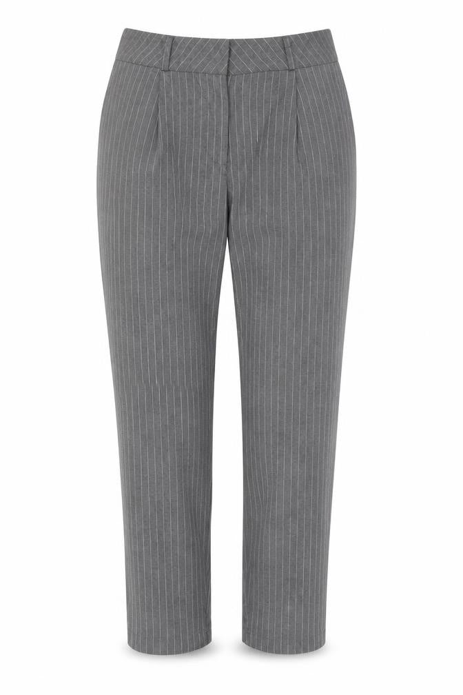 New Look Womens Grey Striped Polyester Dress Pants Trousers Size 12 L26 in Regular Zip