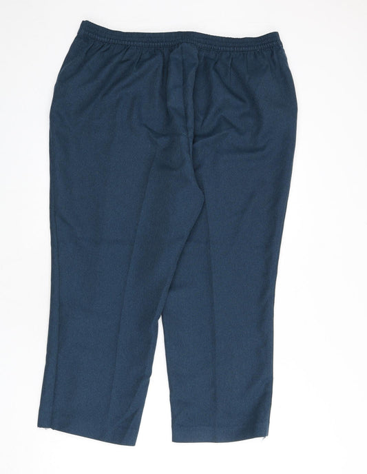 EWM Womens Blue Polyester Trousers Size 22 L24 in Regular - Pleat Front