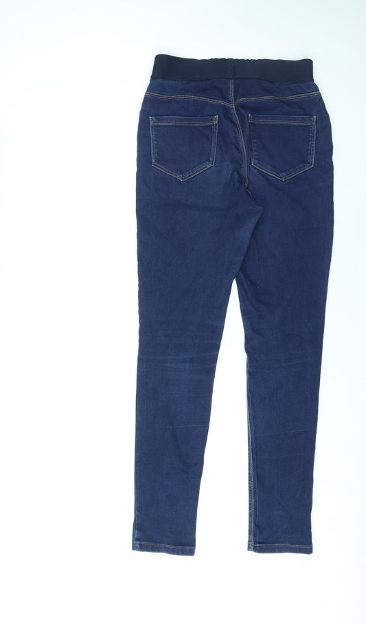 George Womens Blue Cotton Mom Jeans Size 10 L29 in Regular - Elasticated Waist
