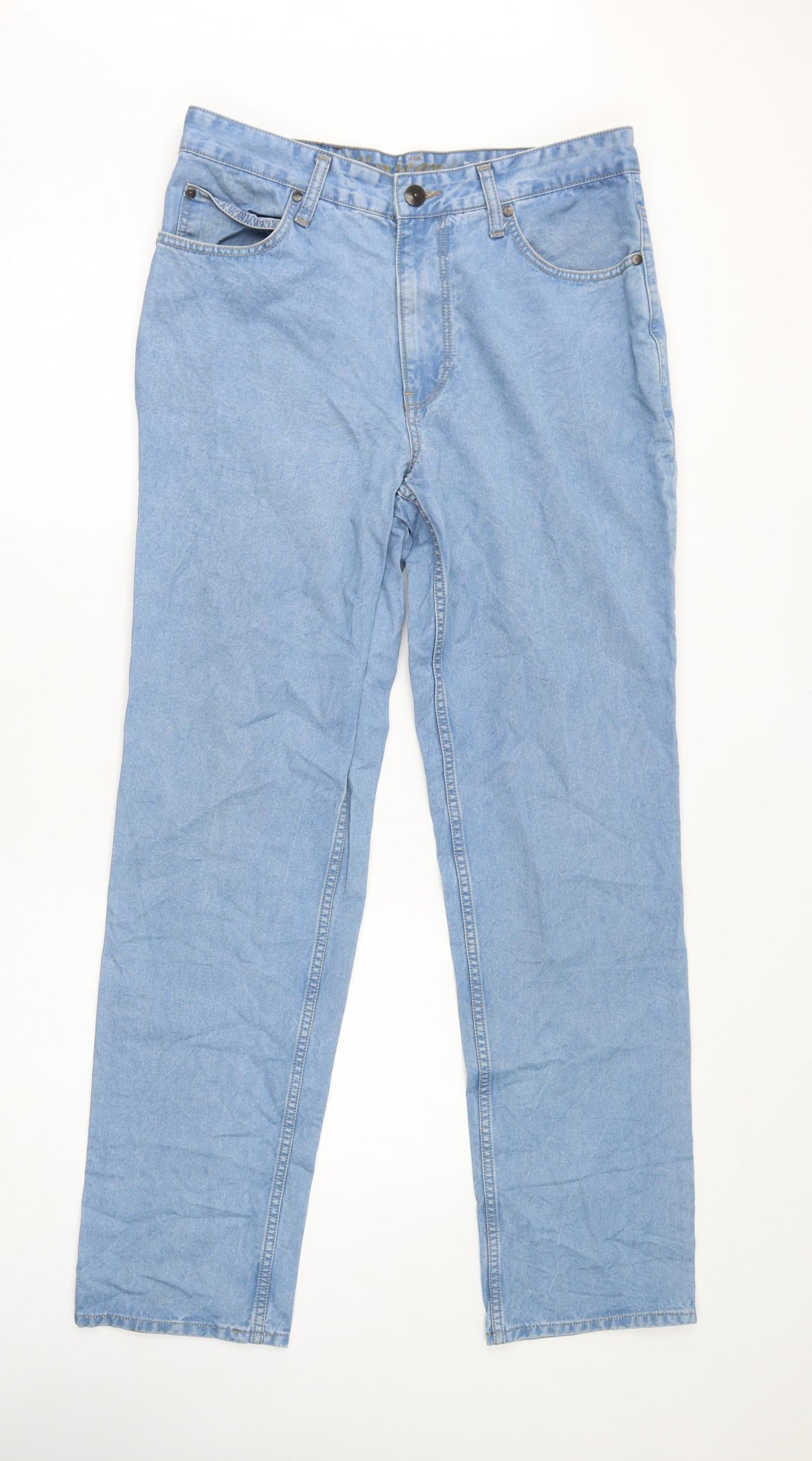 Killer Womens Blue Cotton Straight Jeans Size 36 in L33 in Regular Zip