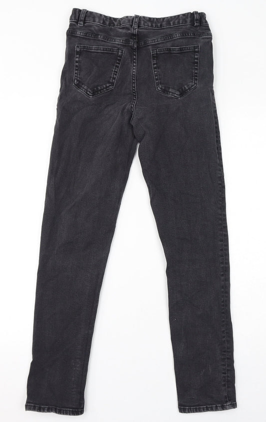 Marks and Spencer Womens Black Cotton Skinny Jeans Size 8 L29 in Regular Zip