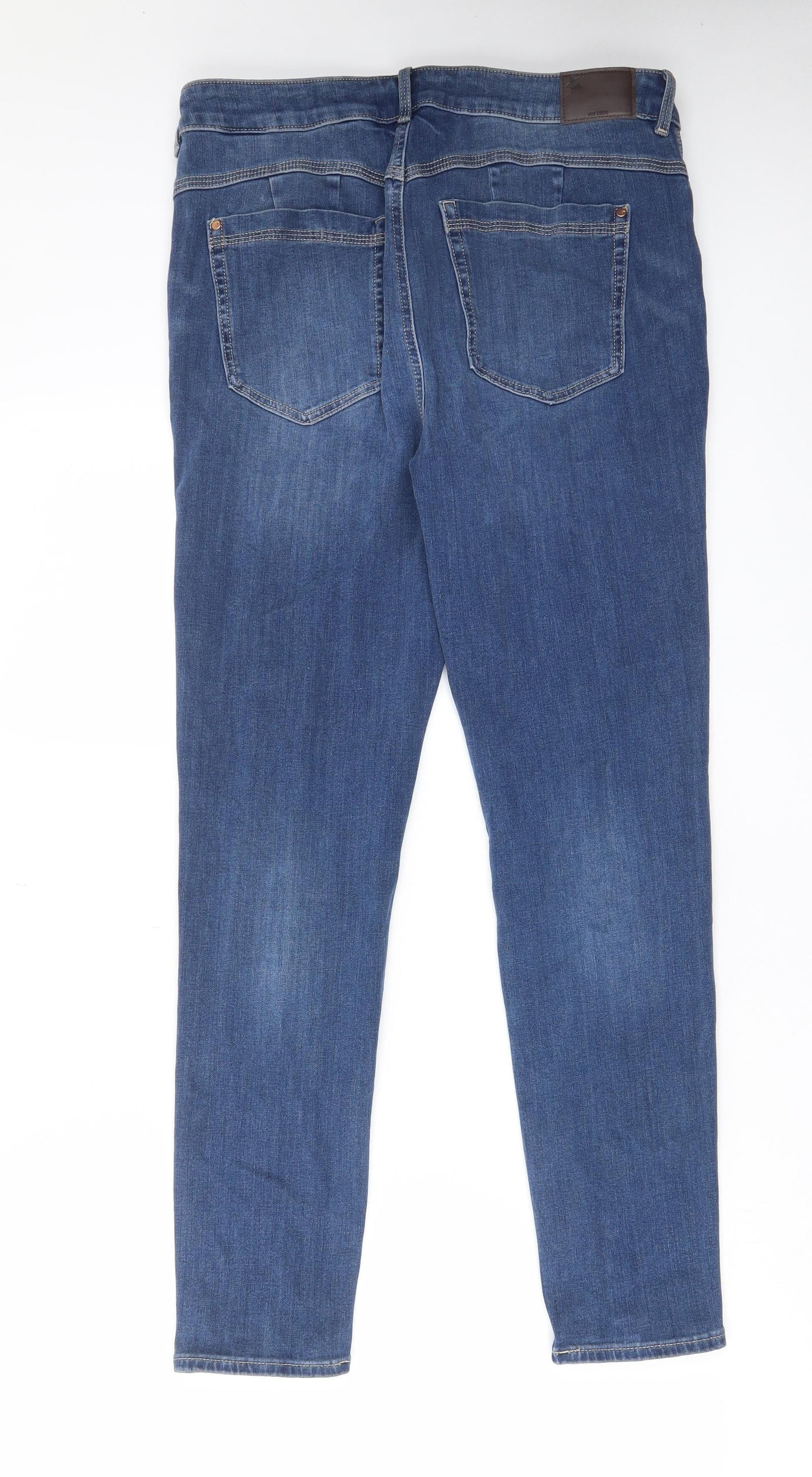 Marks and Spencer Womens Blue Cotton Skinny Jeans Size 30 in L28 in Regular Zip - Pockets, Belt Loops