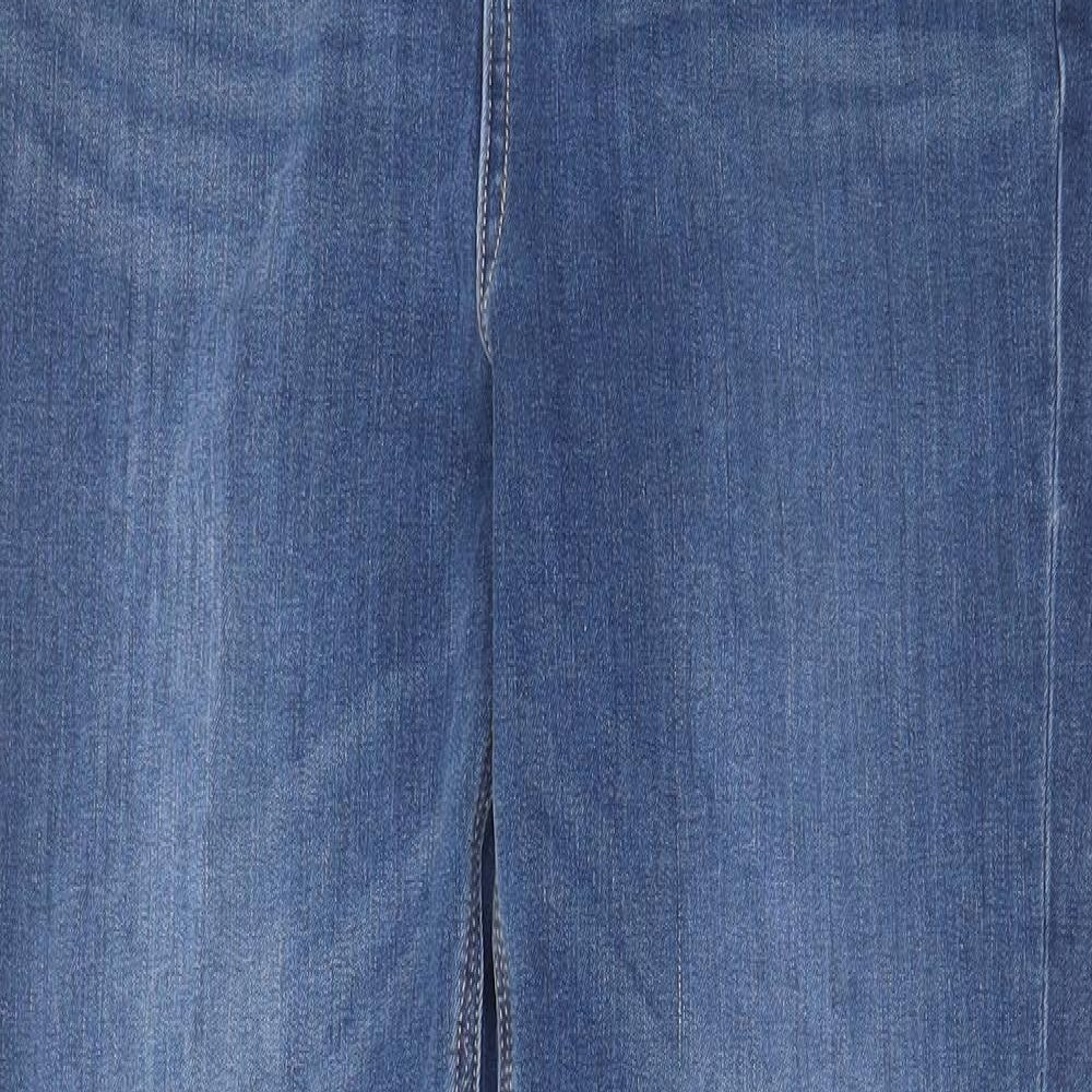 Marks and Spencer Womens Blue Cotton Skinny Jeans Size 30 in L28 in Regular Zip - Pockets, Belt Loops