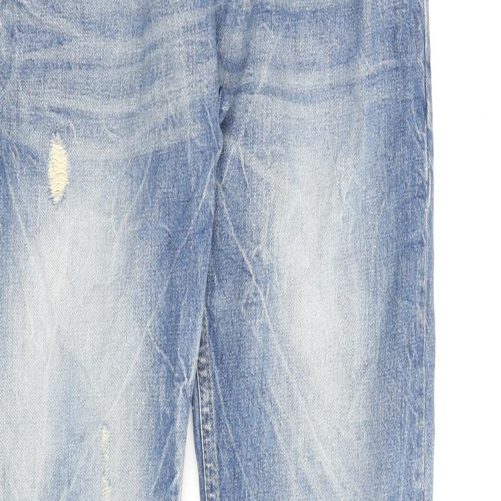 Topman Mens Blue Cotton Straight Jeans Size 30 in L34 in Regular Zip - Skinny