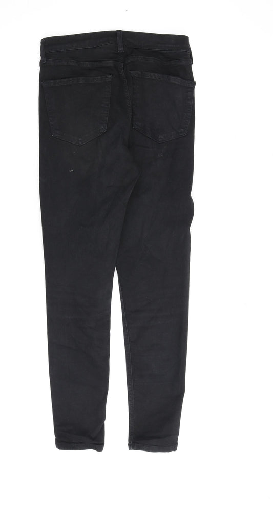 Topshop Womens Black Cotton Skinny Jeans Size 28 in L32 in Regular Zip