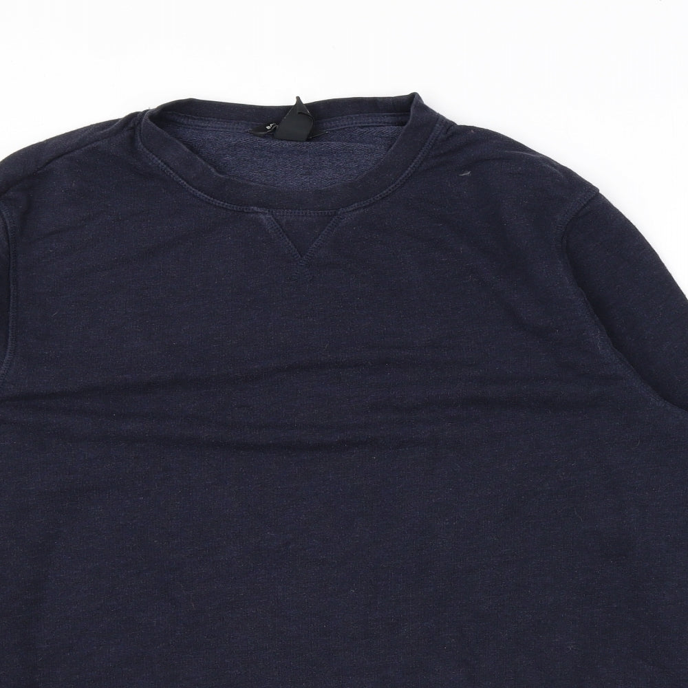 H&M Mens Black Cotton Pullover Sweatshirt Size L