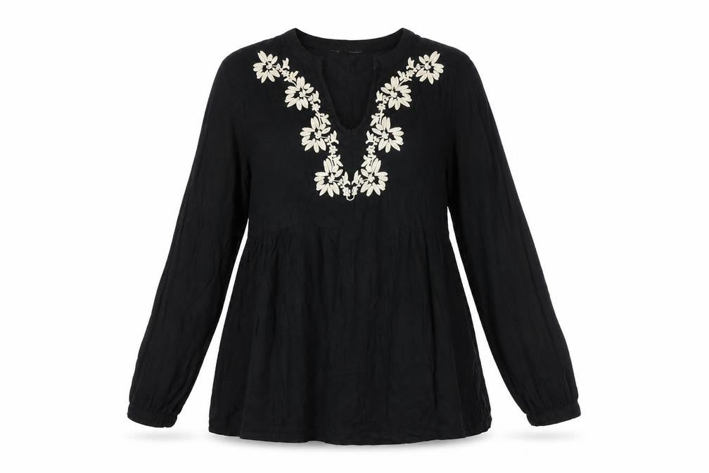Womens UK Size S Brave Soul Black Viscose Blouse