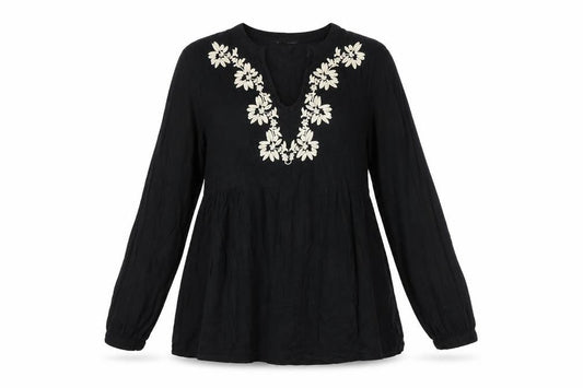 Womens UK Size S Brave Soul Black Viscose Blouse