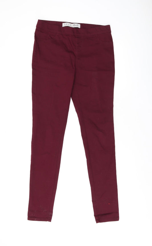 Denim & Co. Womens Red Cotton Jegging Jeans Size 10 L30 in Regular