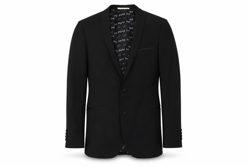 Harry Brown Mens Black Polyester Jacket Suit Jacket Size 36 Regular