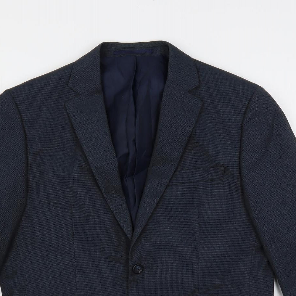 Ventura Mens Blue Polyester Jacket Suit Jacket Size 38 Regular