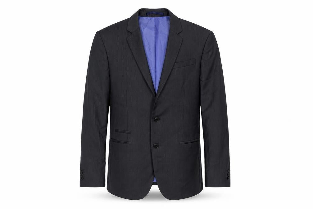 Marks and Spencer Mens Grey Striped Polyester Jacket Suit Jacket Size 38 Regular