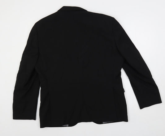 Ventura Mens Black Polyester Jacket Suit Jacket Size 44 Regular