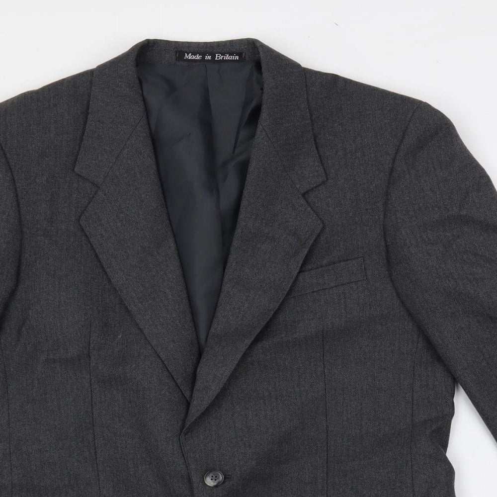 Greenwoods Mens Grey Wool Jacket Suit Jacket Size 38 Regular