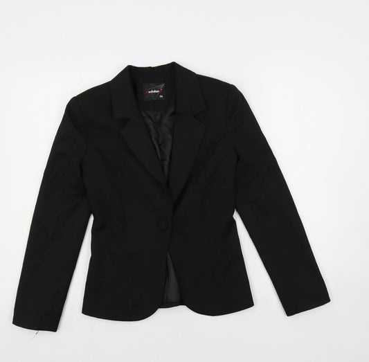 ModalanD Womens Black Jacket Blazer Size 8 Button