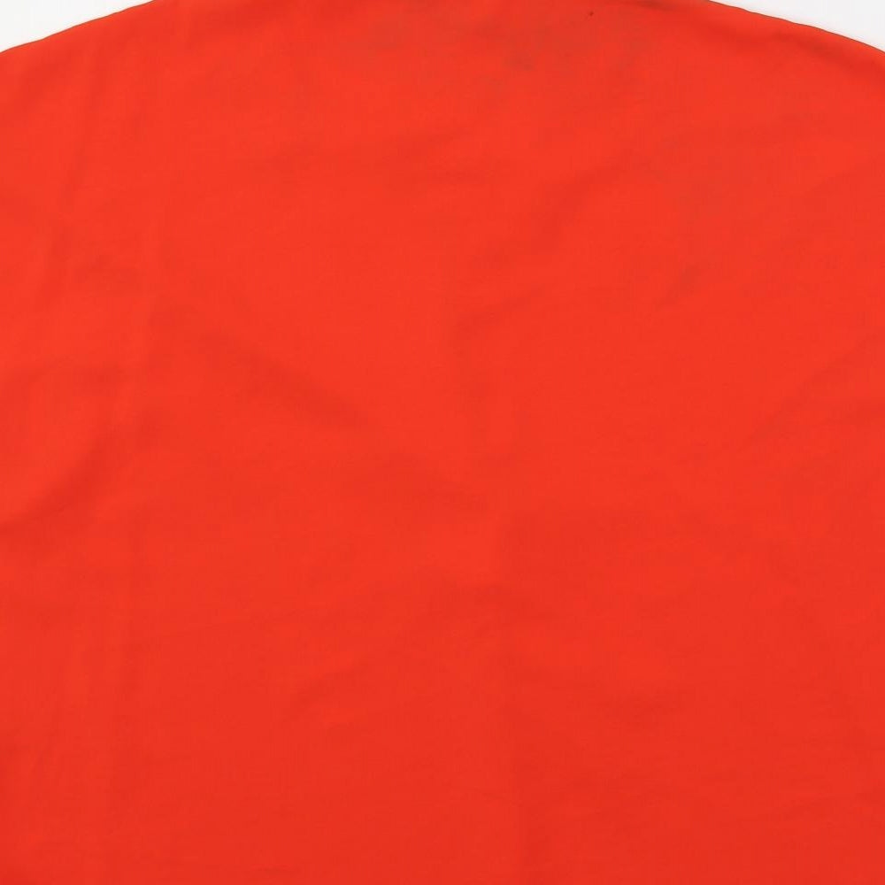 Marks and Spencer Womens Red Polyester Basic Blouse Size 12 V-Neck - Keyhole Neck