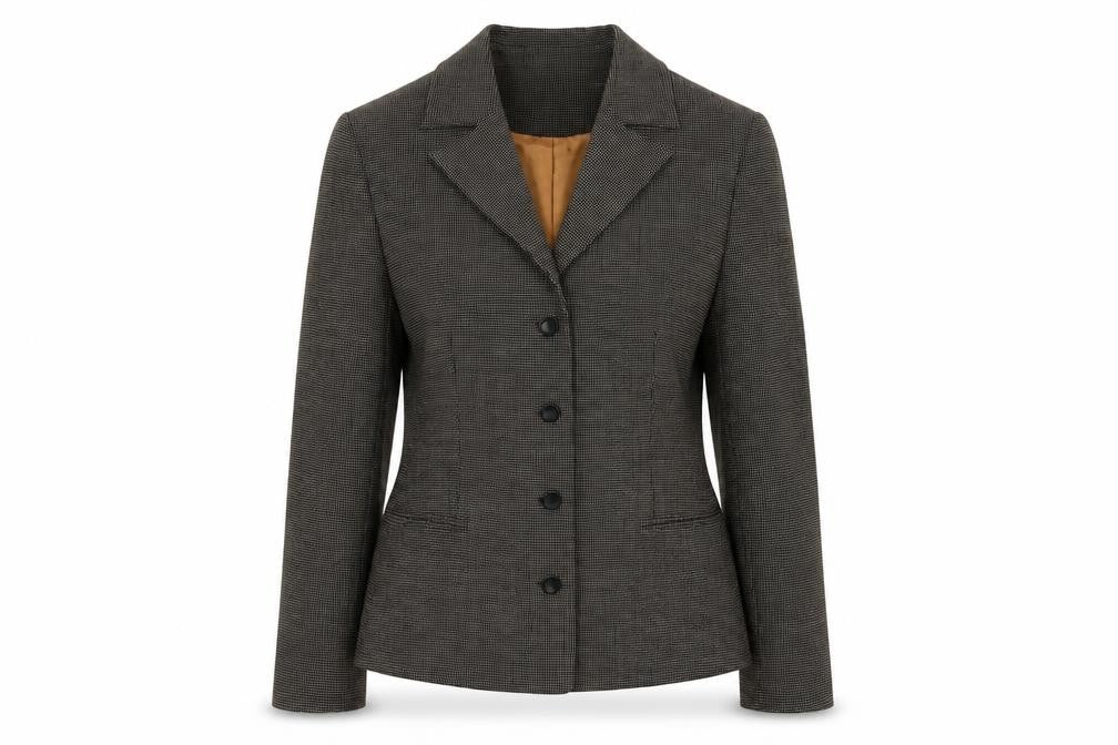 In Wear Womens Brown Geometric Jacket Blazer Size 8 Button