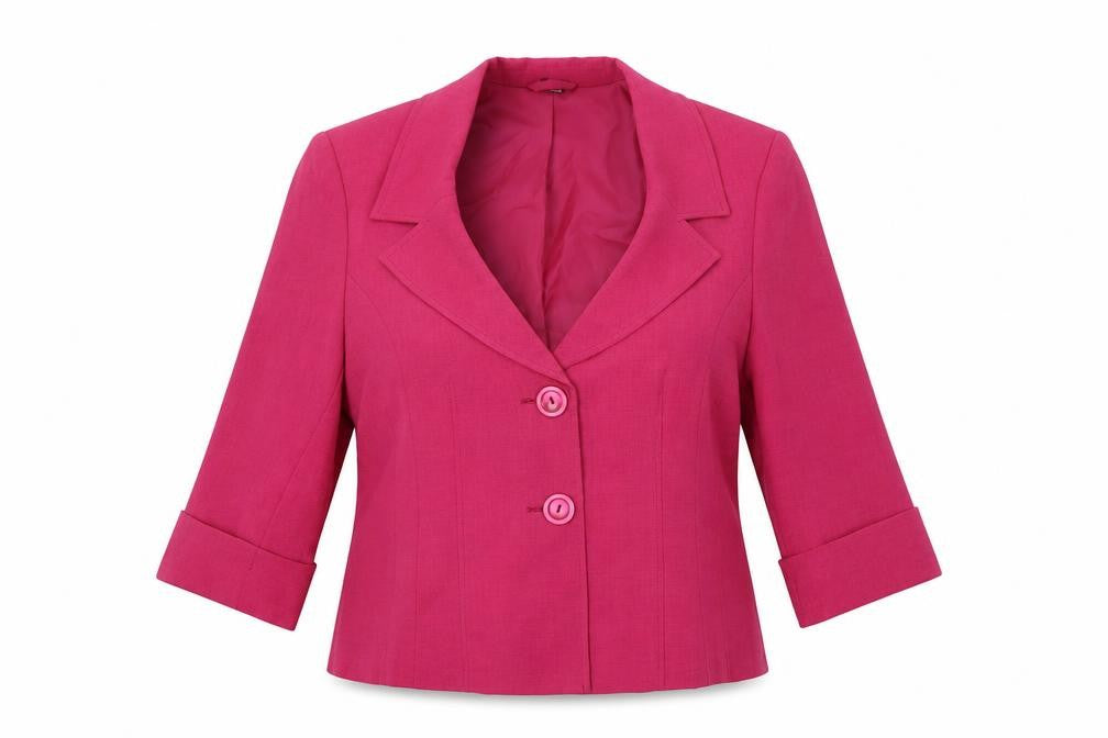 EWM Womens Pink Jacket Blazer Size 14 Button