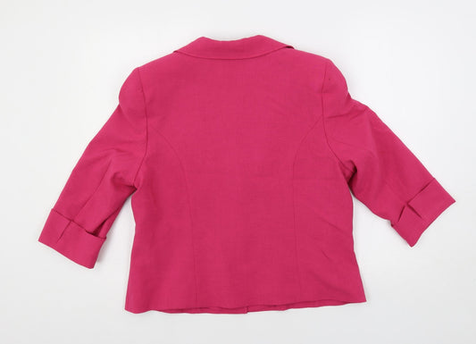 EWM Womens Pink Jacket Blazer Size 14 Button
