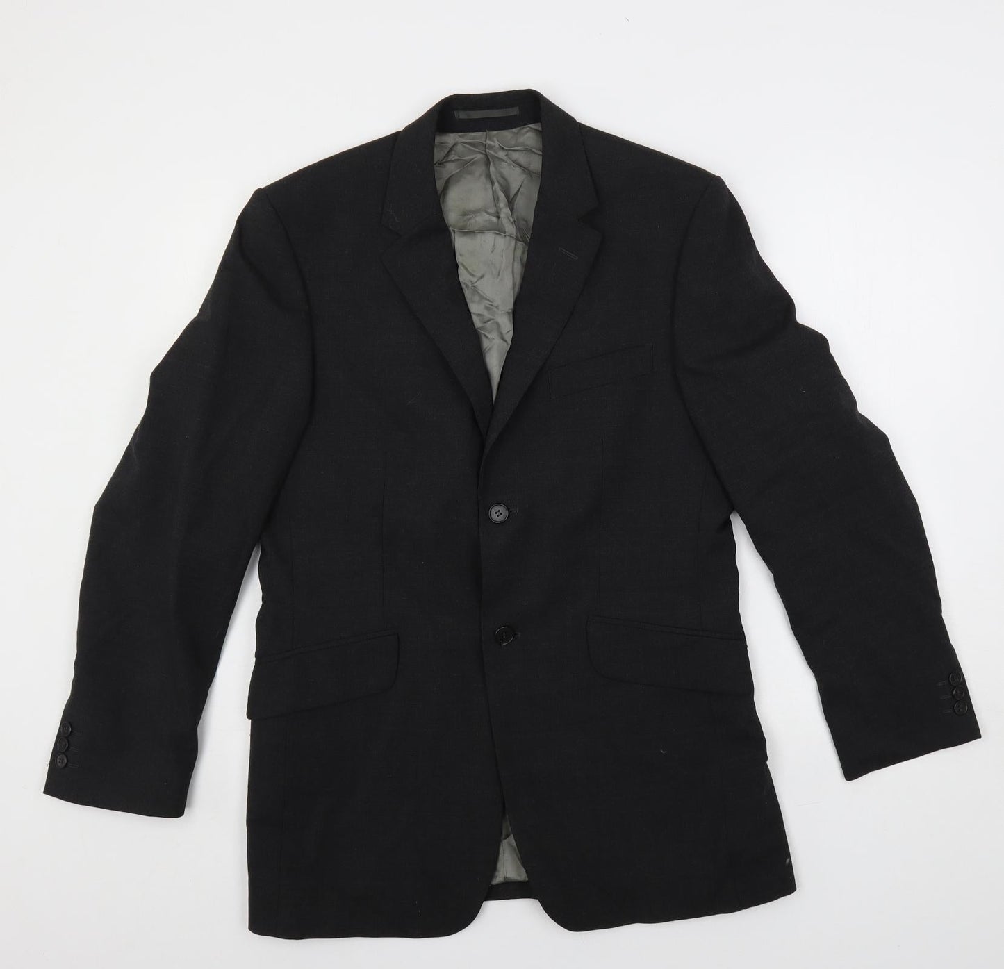 Karl Jackson Mens Black Polyester Jacket Suit Jacket Size 38 Regular
