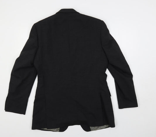 Karl Jackson Mens Black Polyester Jacket Suit Jacket Size 38 Regular