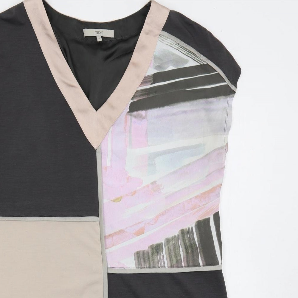 NEXT Womens Multicoloured Geometric Polyester Tunic Blouse Size 12 V-Neck