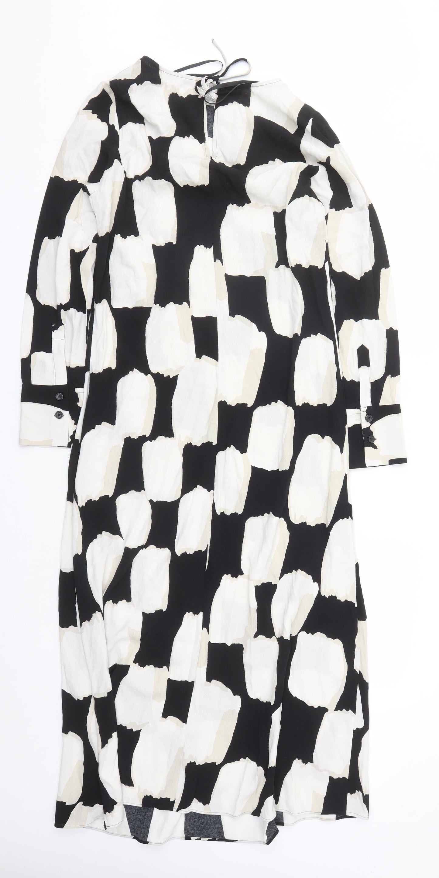 Marks and Spencer Womens Multicoloured Geometric Viscose Maxi Size 8 Round Neck Zip