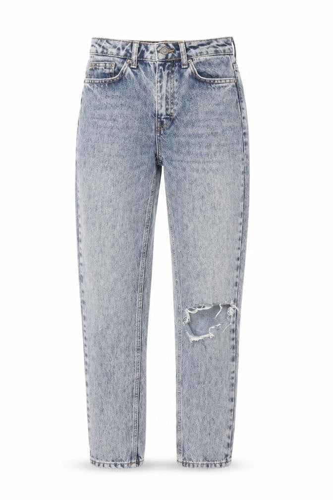 Topshop Womens Blue Cotton Mom Jeans Size 26 in L30 in Regular Zip