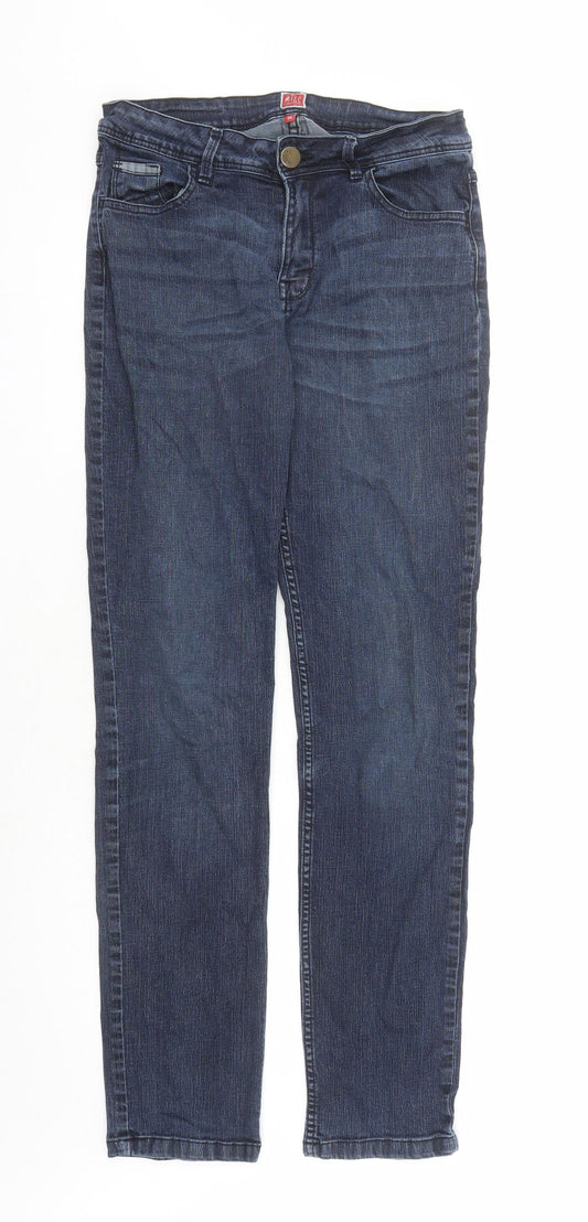 Miss Captain Womens Blue Cotton Straight Jeans Size 30 in L31 in Regular Zip