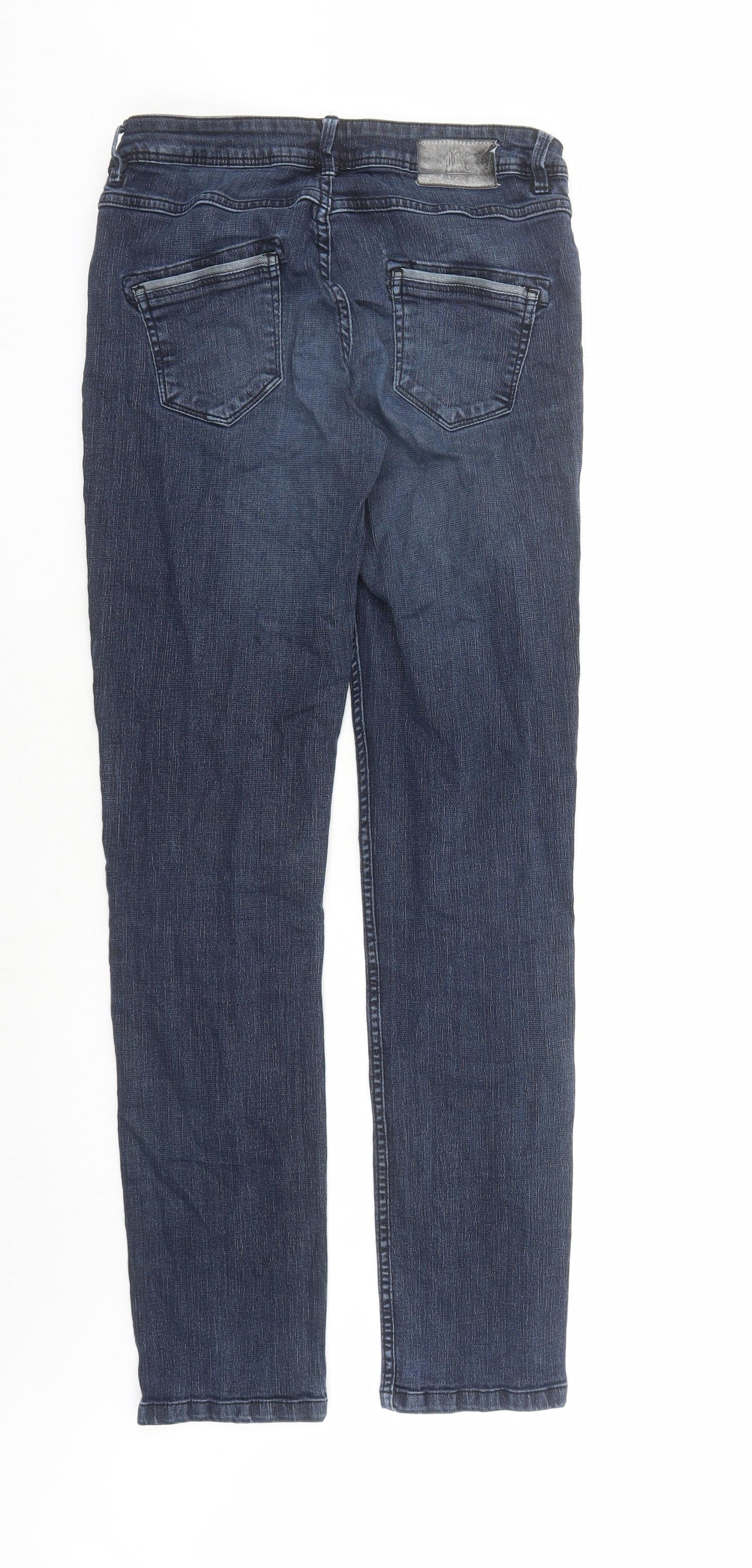 Miss Captain Womens Blue Cotton Straight Jeans Size 30 in L31 in Regular Zip