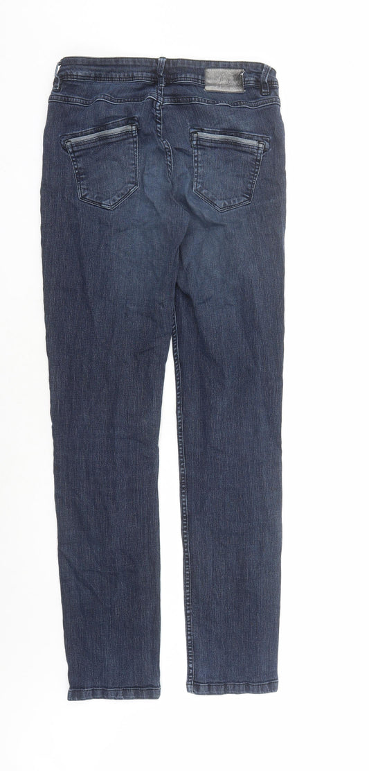 Miss Captain Womens Blue Cotton Straight Jeans Size 30 in L31 in Regular Zip