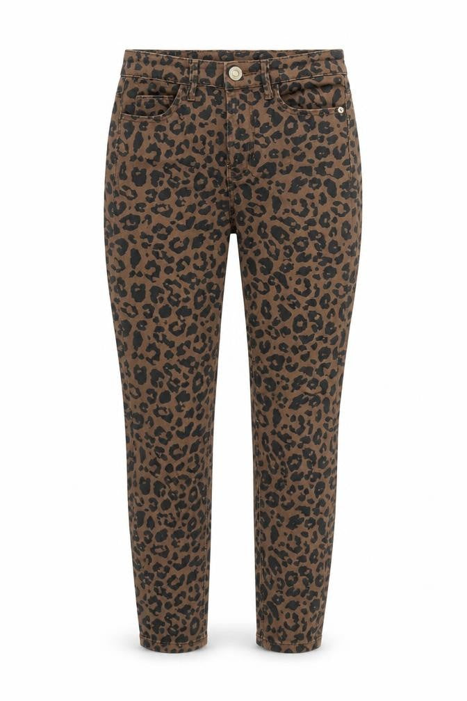 Stradivarius Womens Brown Animal Print Polyester Skinny Jeans Size 26 in L27 in Regular Zip - Leopard Pattern