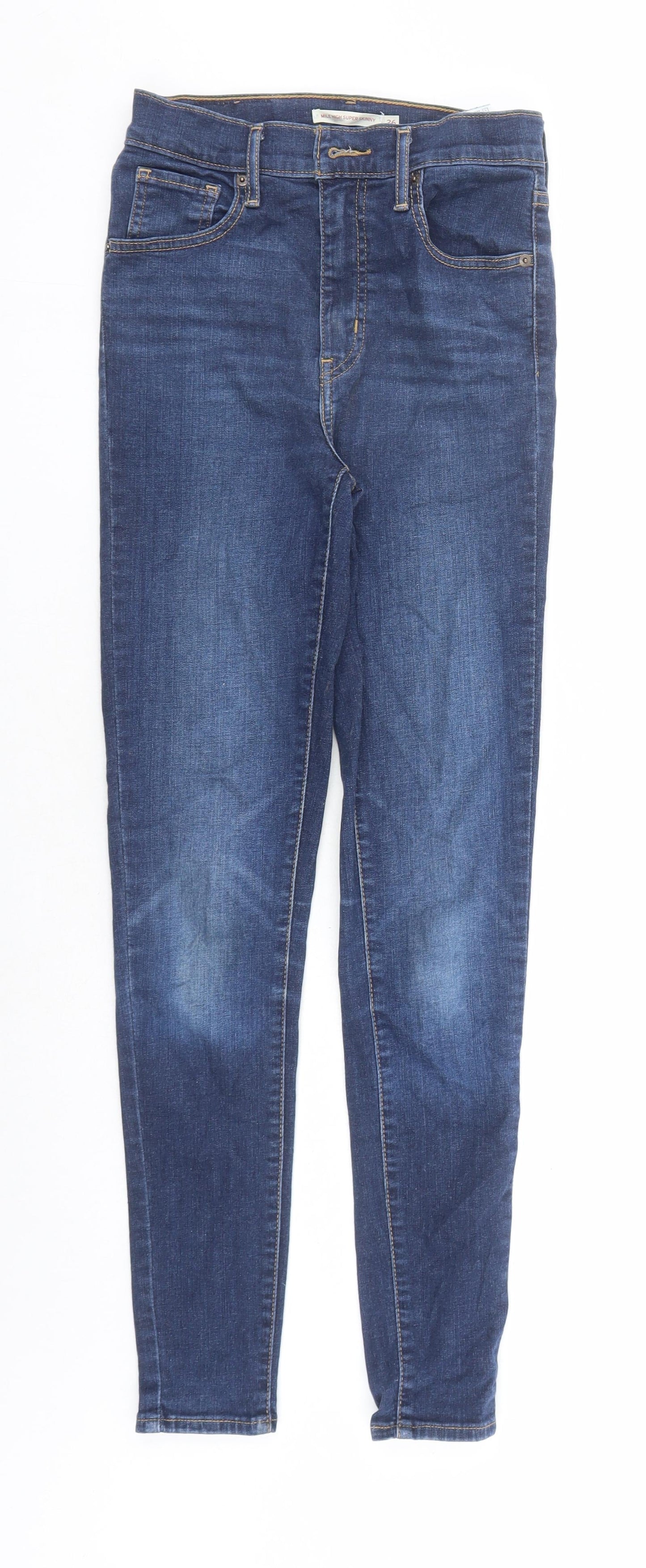Levi's Womens Blue Cotton Skinny Jeans Size 26 in L29 in Regular Zip