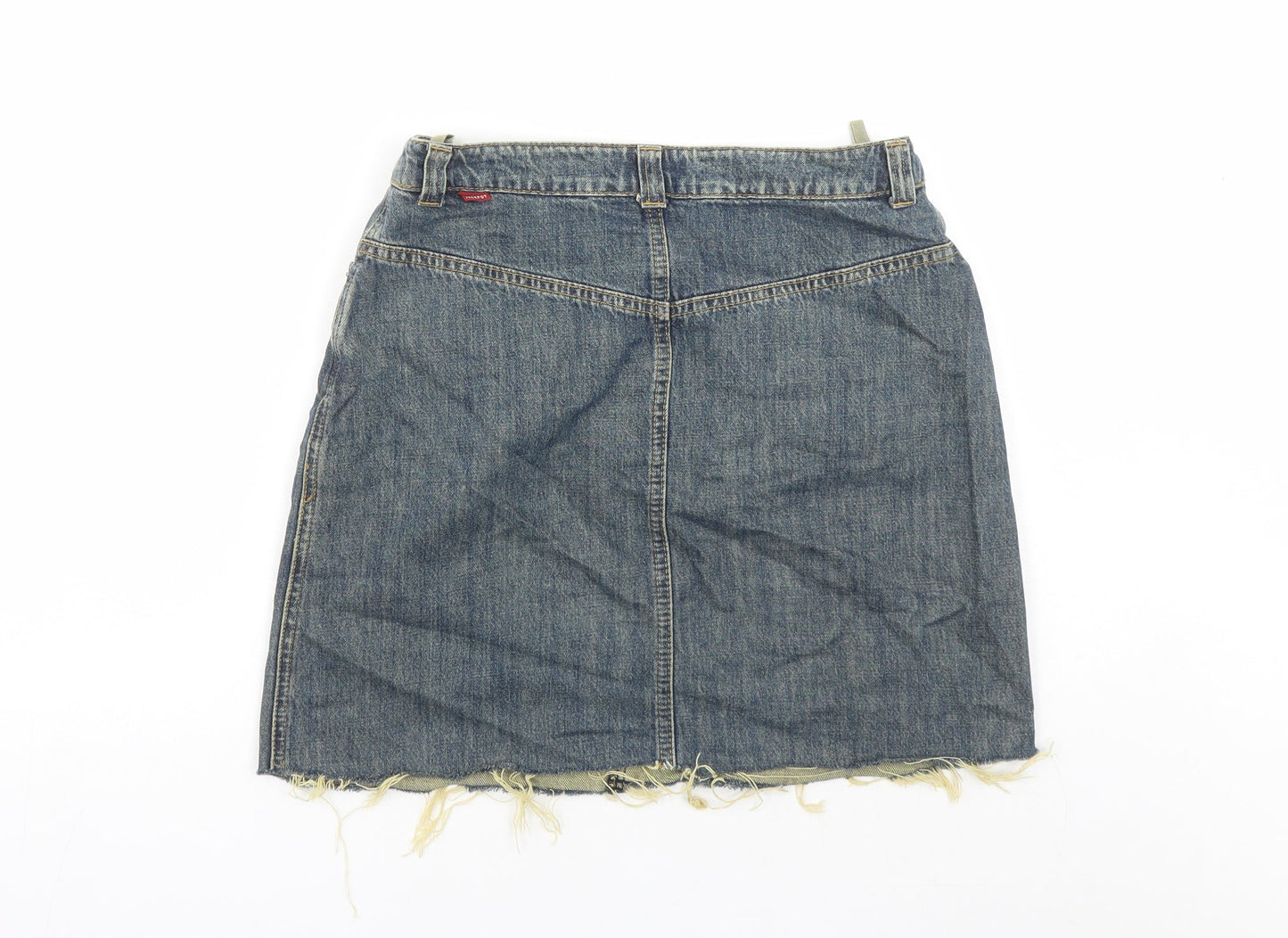 Jackpot Womens Blue Cotton A-Line Skirt Size 30 in Zip