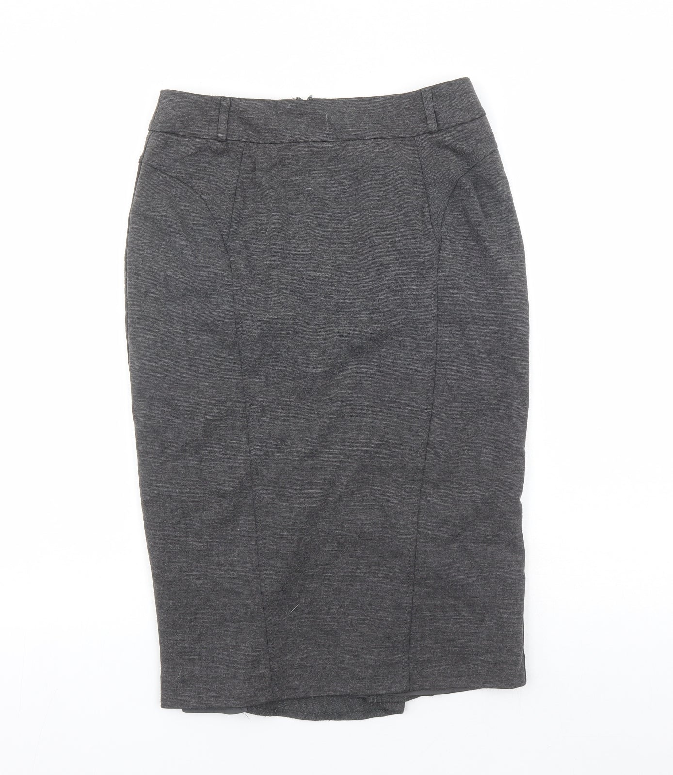 South Womens Grey Polyester Straight & Pencil Skirt Size 10 Zip