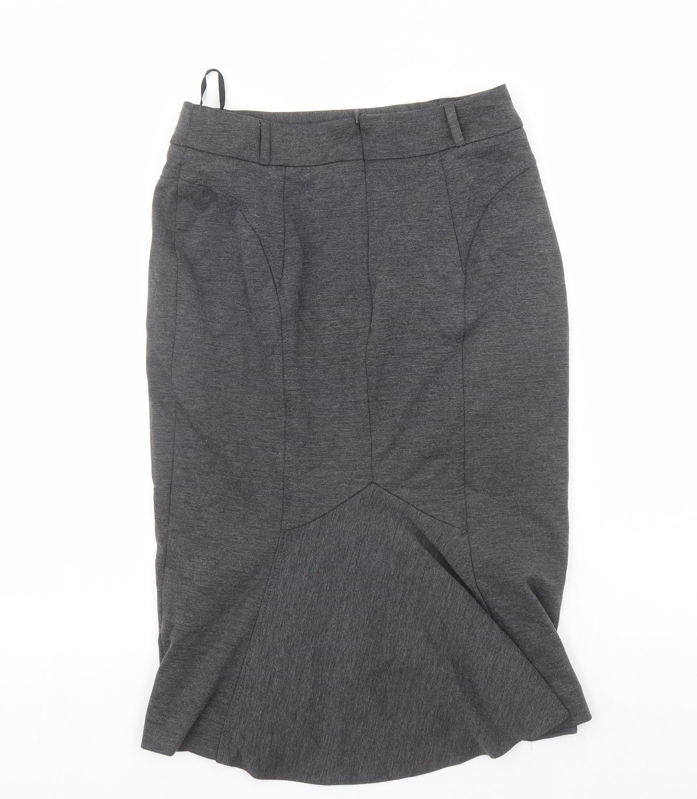 South Womens Grey Polyester Straight & Pencil Skirt Size 10 Zip
