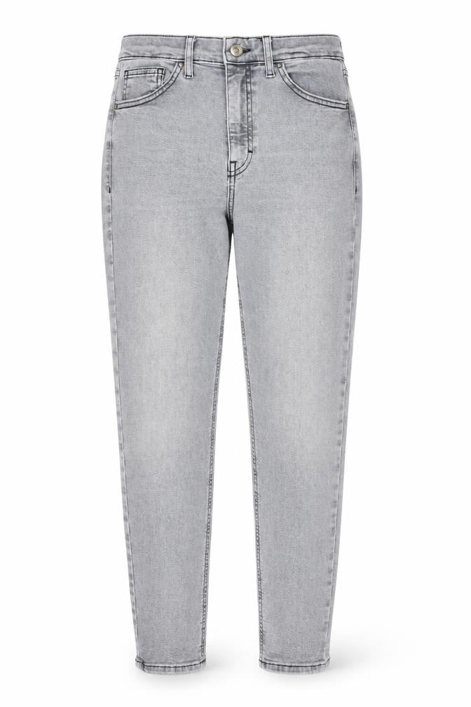 Topshop Womens Grey Cotton Straight Jeans Size 28 in L30 in Regular Zip