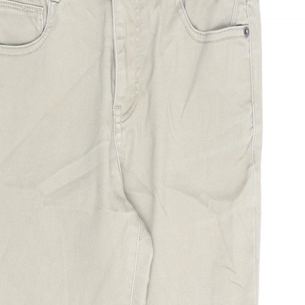 Bass Womens Beige Cotton Cropped Jeans Size 8 L26 in Regular Zip