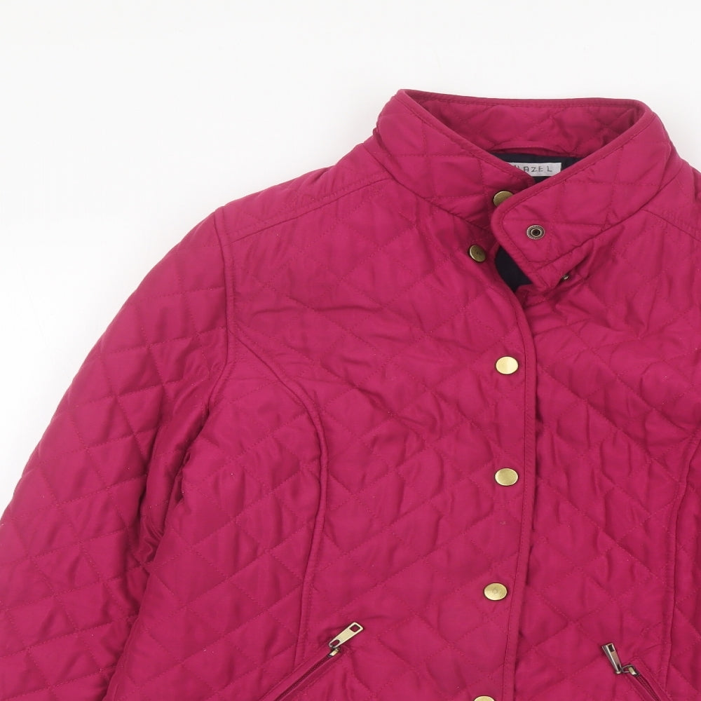 Classic Womens Purple Quilted Jacket Size 12 Snap
