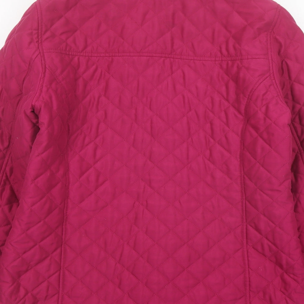 Classic Womens Purple Quilted Jacket Size 12 Snap