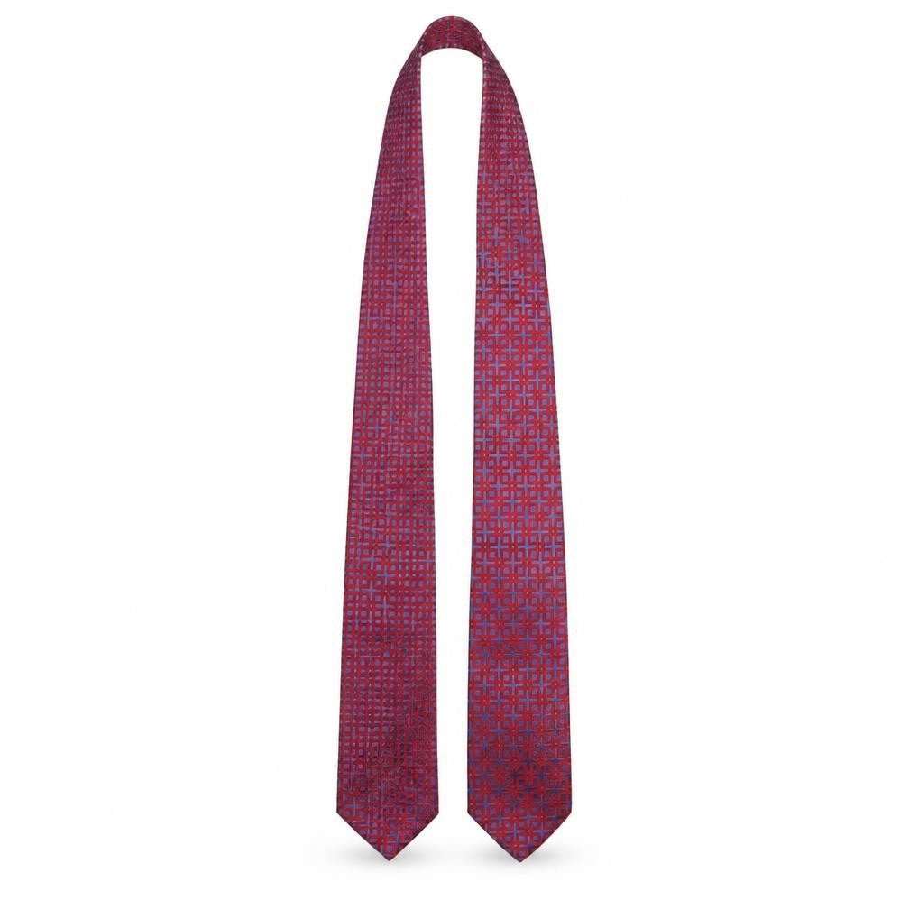 Frangi Mens Multicoloured Geometric Silk Pointed Tie One Size