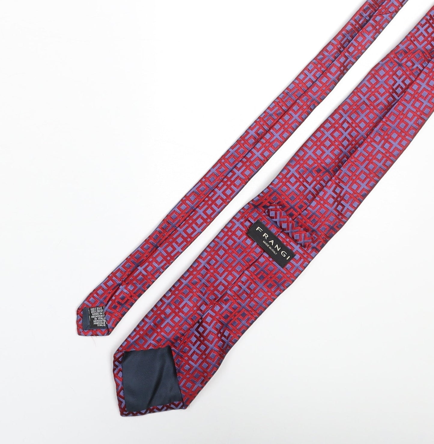 Frangi Mens Multicoloured Geometric Silk Pointed Tie One Size