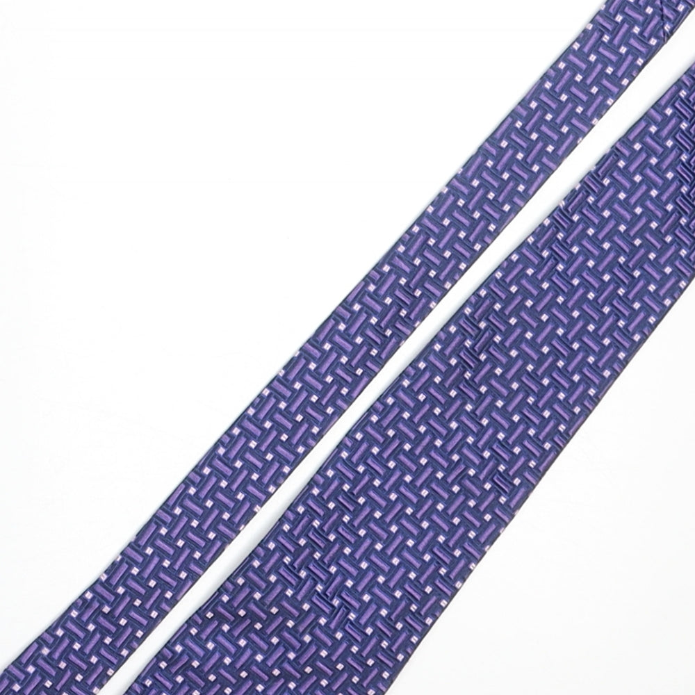 Osborne Mens Multicoloured Geometric Silk Pointed Tie One Size